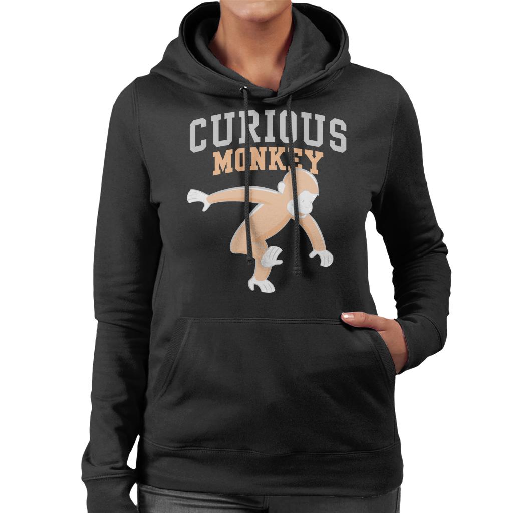 Curious George Monkey Sports Font Women's Hooded Sweatshirt product image 1