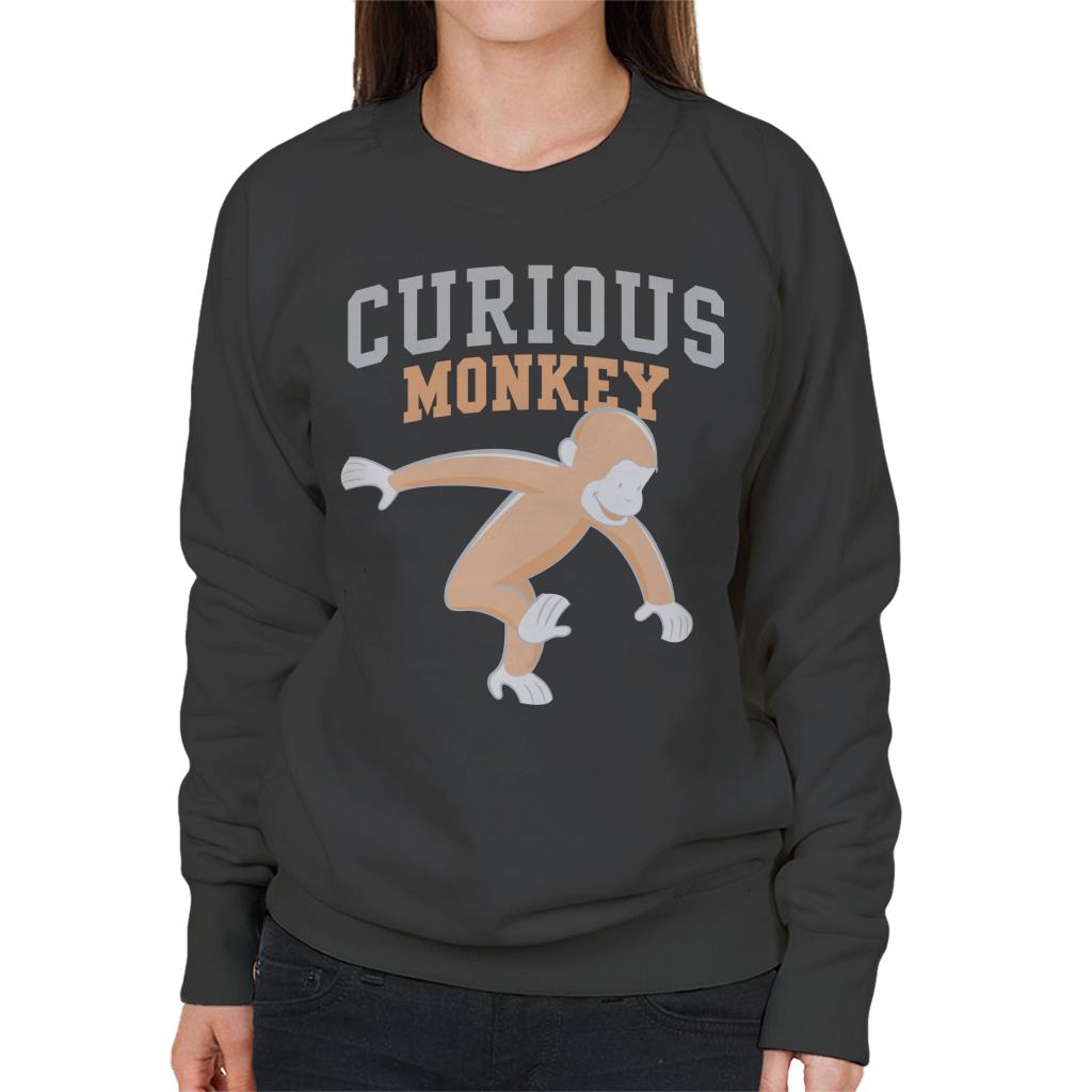Curious George Monkey Sports Font Women's Sweatshirt product image 4