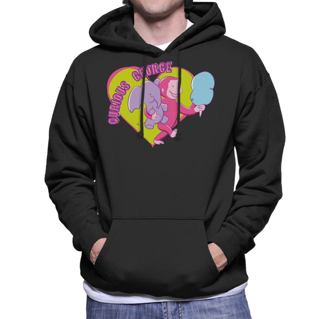 Curious George Carnival Heart Men's Hooded Sweatshirt product image 1