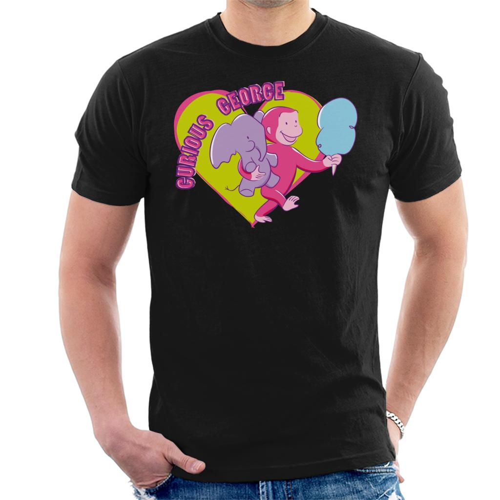 Curious George Carnival Heart Men's T-Shirt product image 1