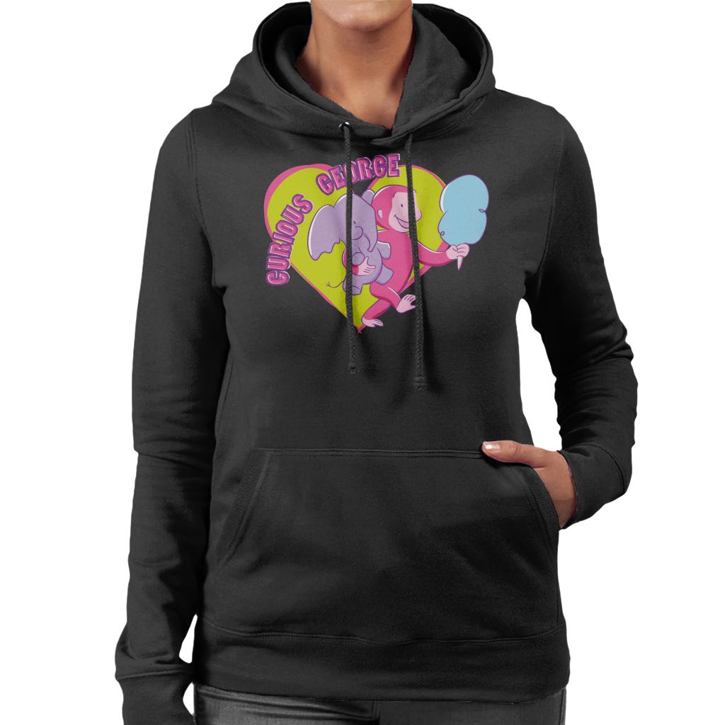 Curious George Carnival Heart Women's Hooded Sweatshirt product image 1