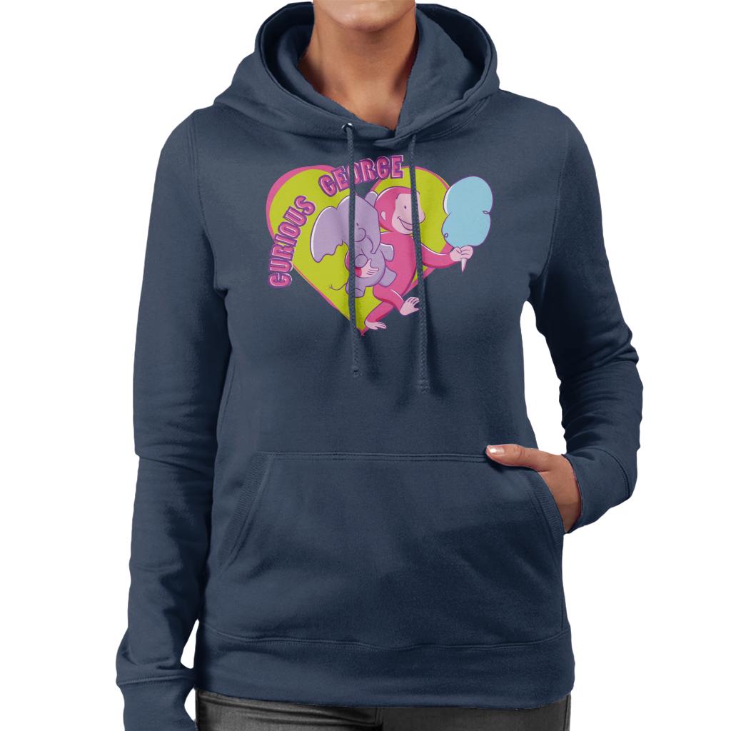 Curious George Carnival Heart Women's Hooded Sweatshirt product image 6