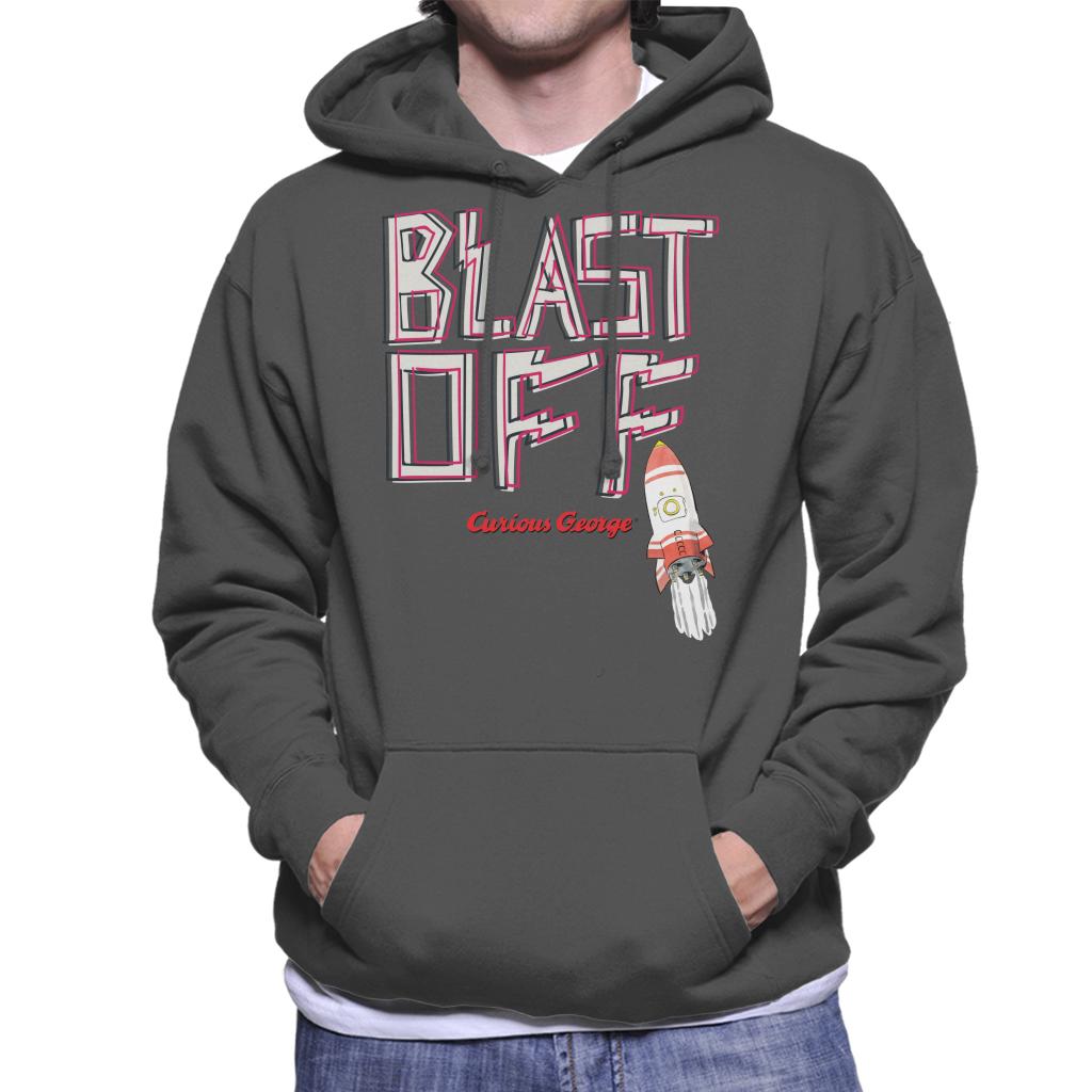 Curious George Blast Off Rocket Men's Hooded Sweatshirt product image 1