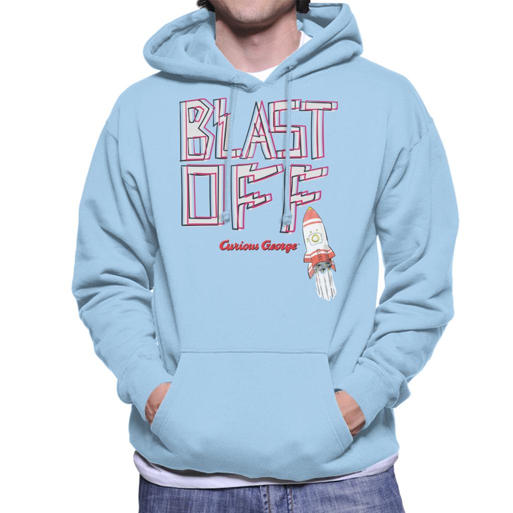 Curious George Blast Off Rocket Men's Hooded Sweatshirt product image 6
