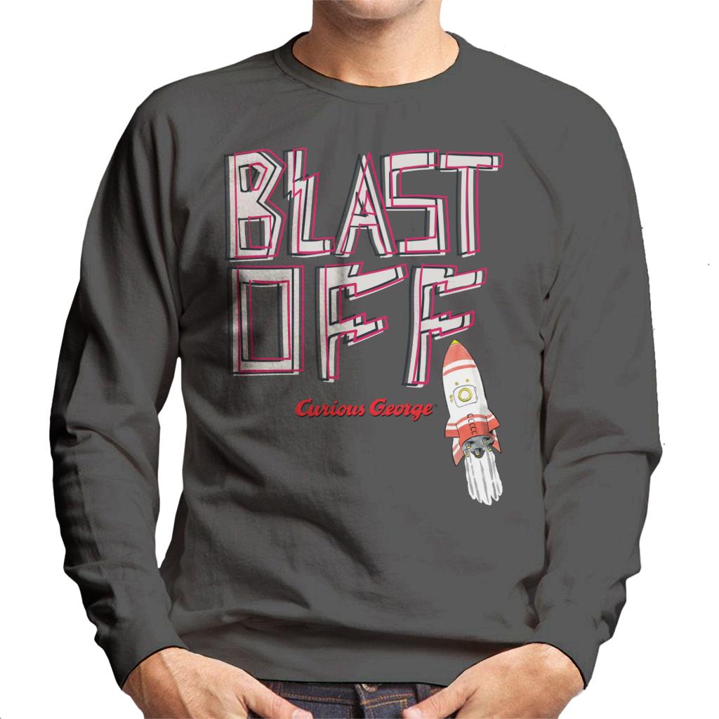 Curious George Blast Off Rocket Men's Sweatshirt product image 1
