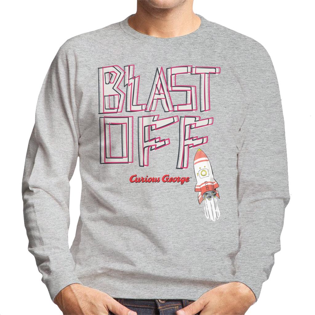 Curious George Blast Off Rocket Men's Sweatshirt product image 4