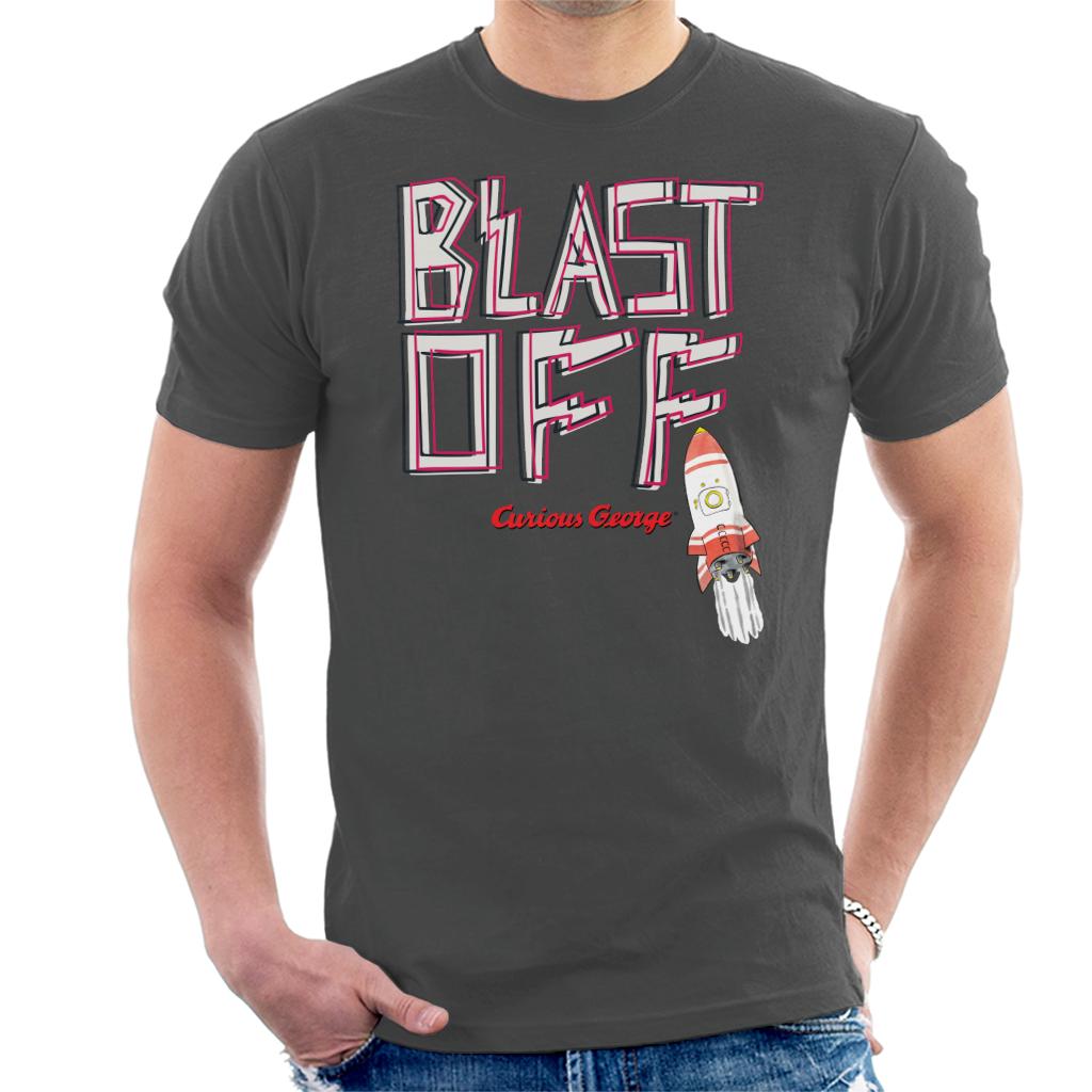 Curious George Blast Off Rocket Men's T-Shirt product image 1