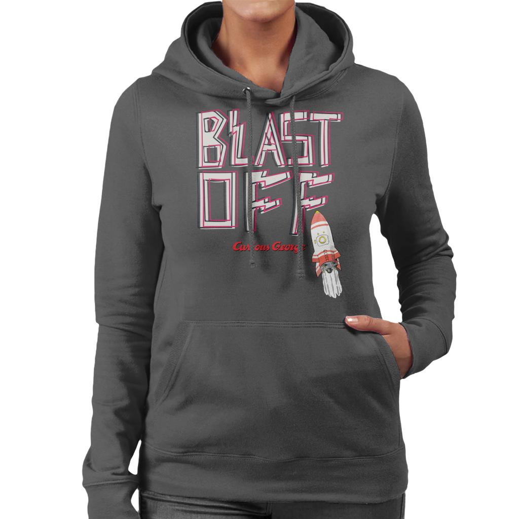 Curious George Blast Off Rocket Women's Hooded Sweatshirt product image 1