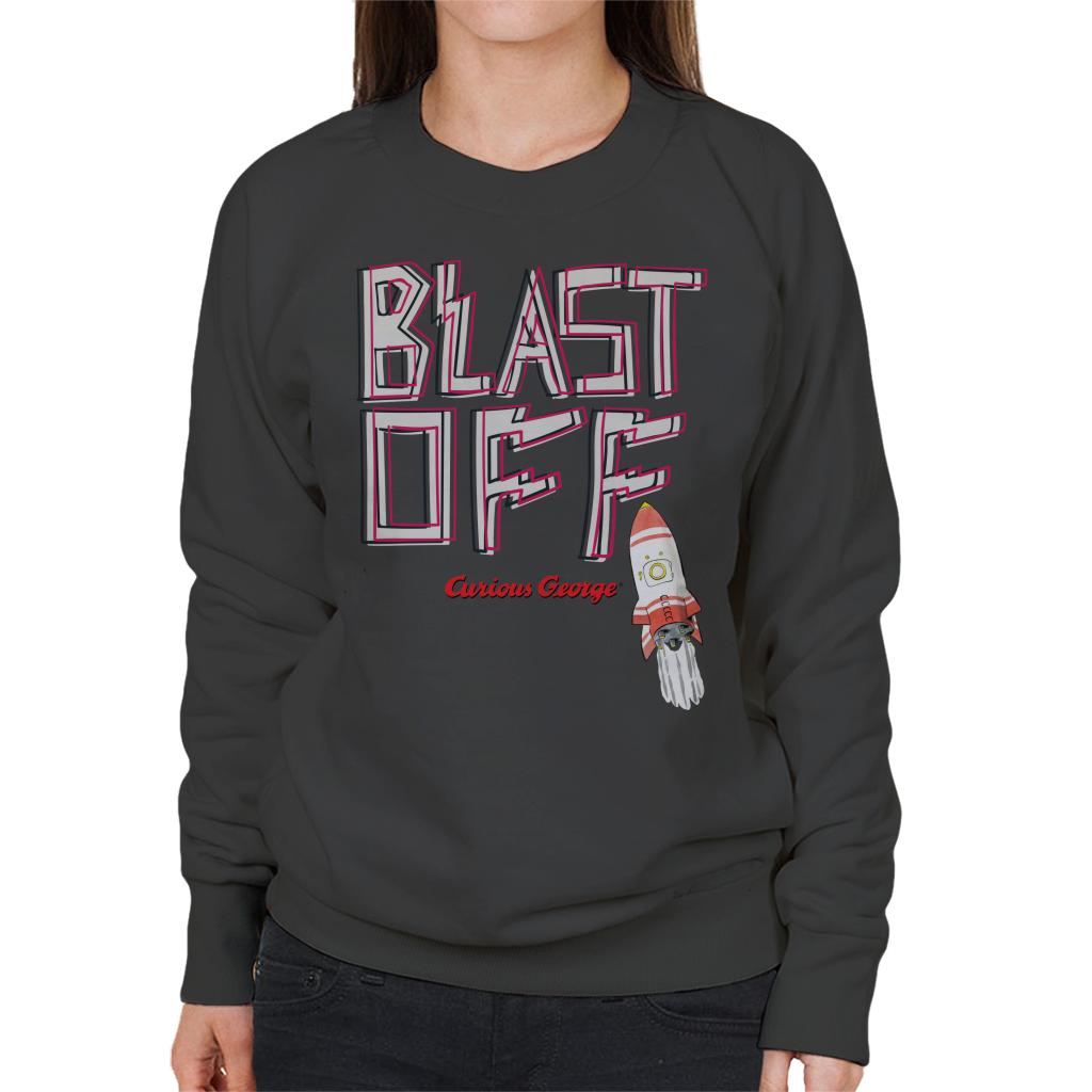 Curious George Blast Off Rocket Women's Sweatshirt product image 1