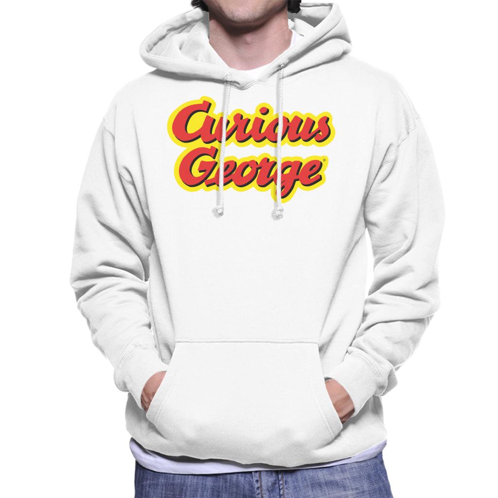 Curious George Big Outlined Logo Font Men's Hooded product image 4