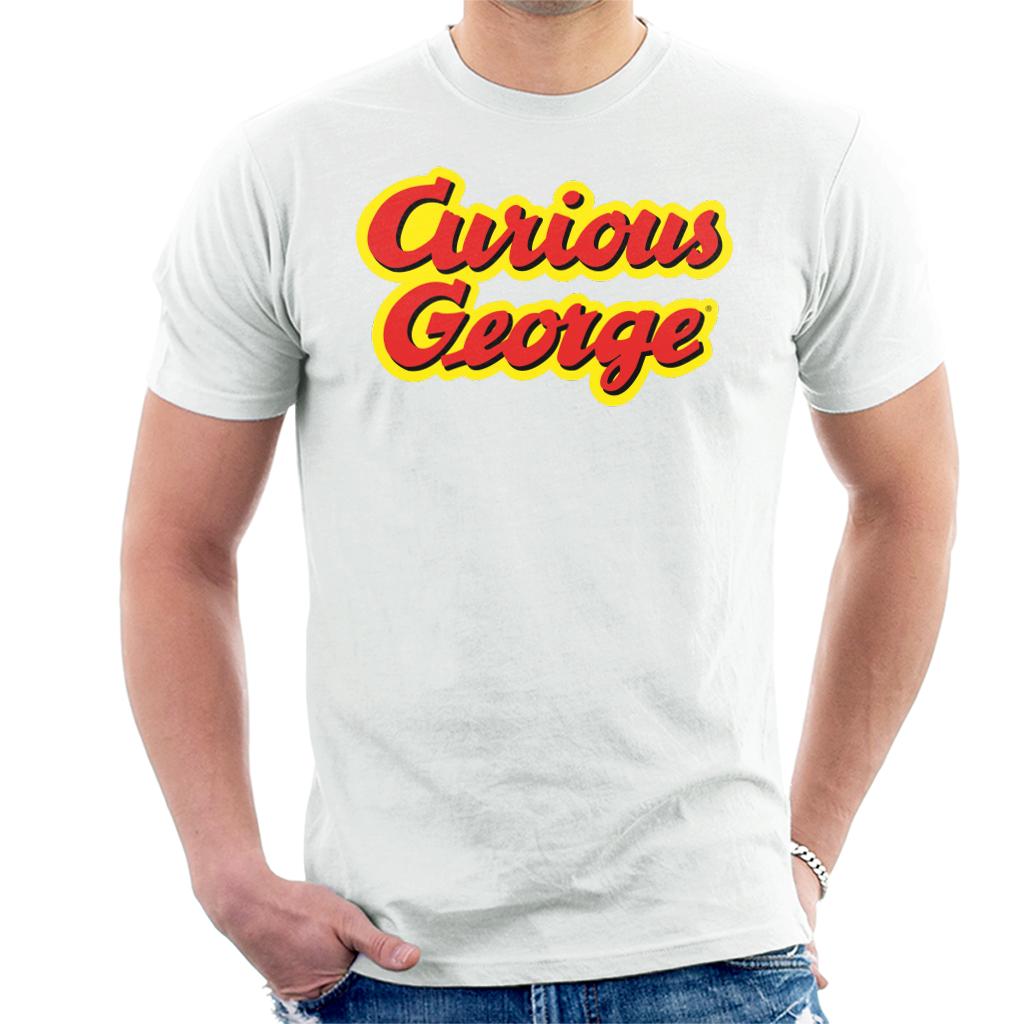 Curious George Big Outlined Logo Font Men's T-Shirt product image 4