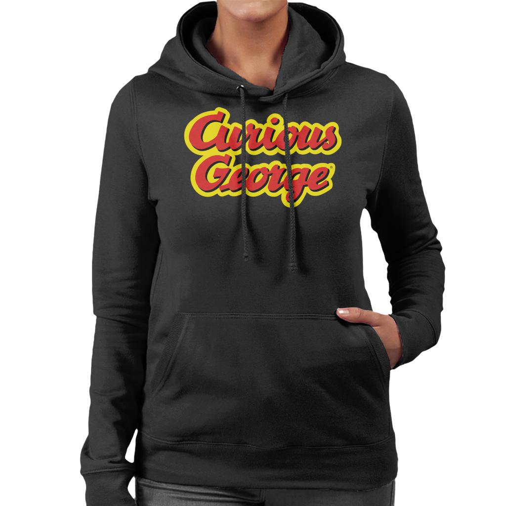 Curious George Big Outlined Logo Font Women's Hooded product image 1