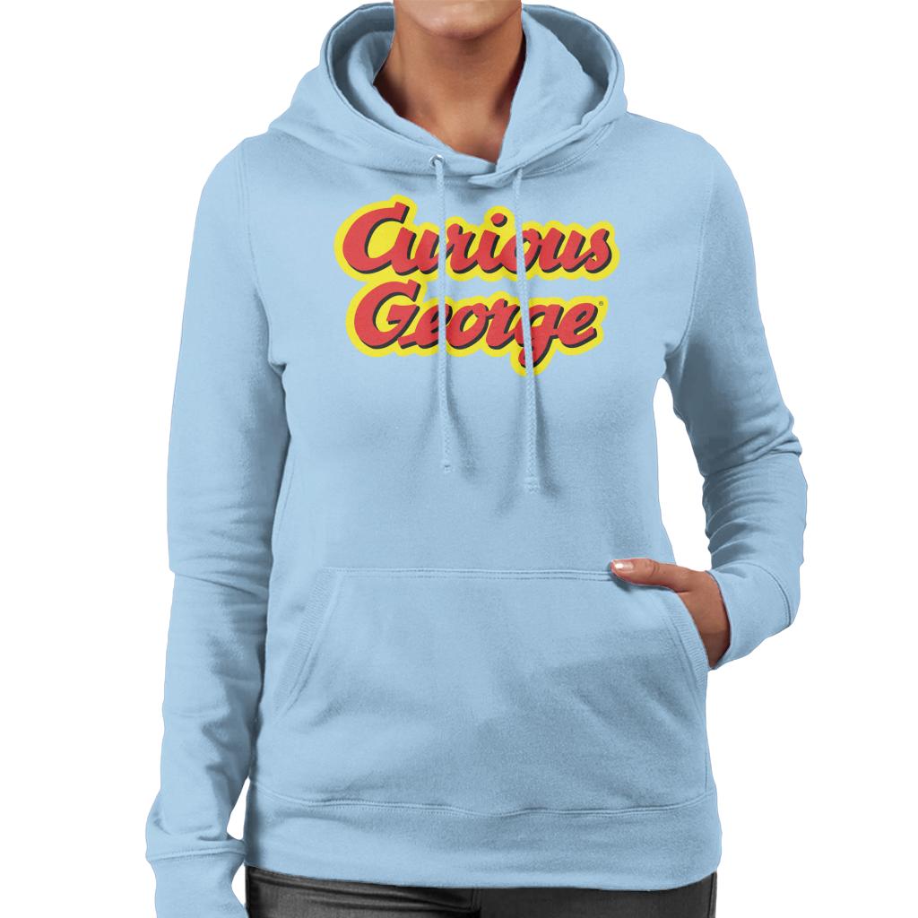 Curious George Big Outlined Logo Font Women's Hooded product image 6