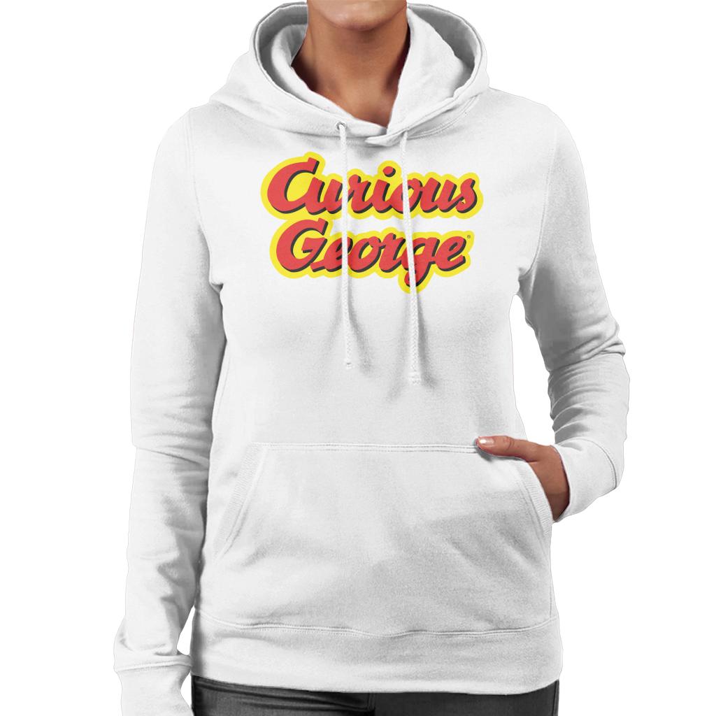 Curious George Big Outlined Logo Font Women's Hooded product image 4