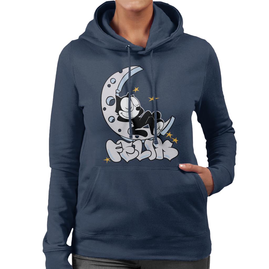 Felix The Cat Sleeping On Moon Women's Hooded Sweatshirt product image 1