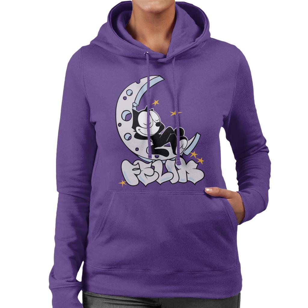 Felix The Cat Sleeping On Moon Women's Hooded Sweatshirt product image 4